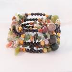 Bracelet, Indian Agate With Fresh Water Pearls