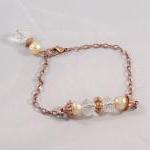 Antiqued Copper & Crystal Bracelet