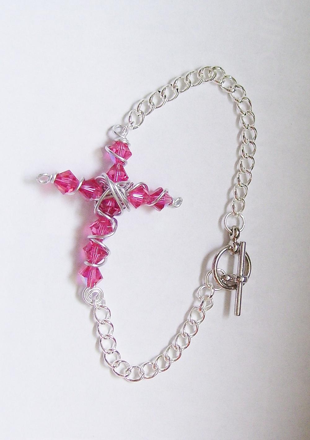 Beaded Christian Cross Bracelet